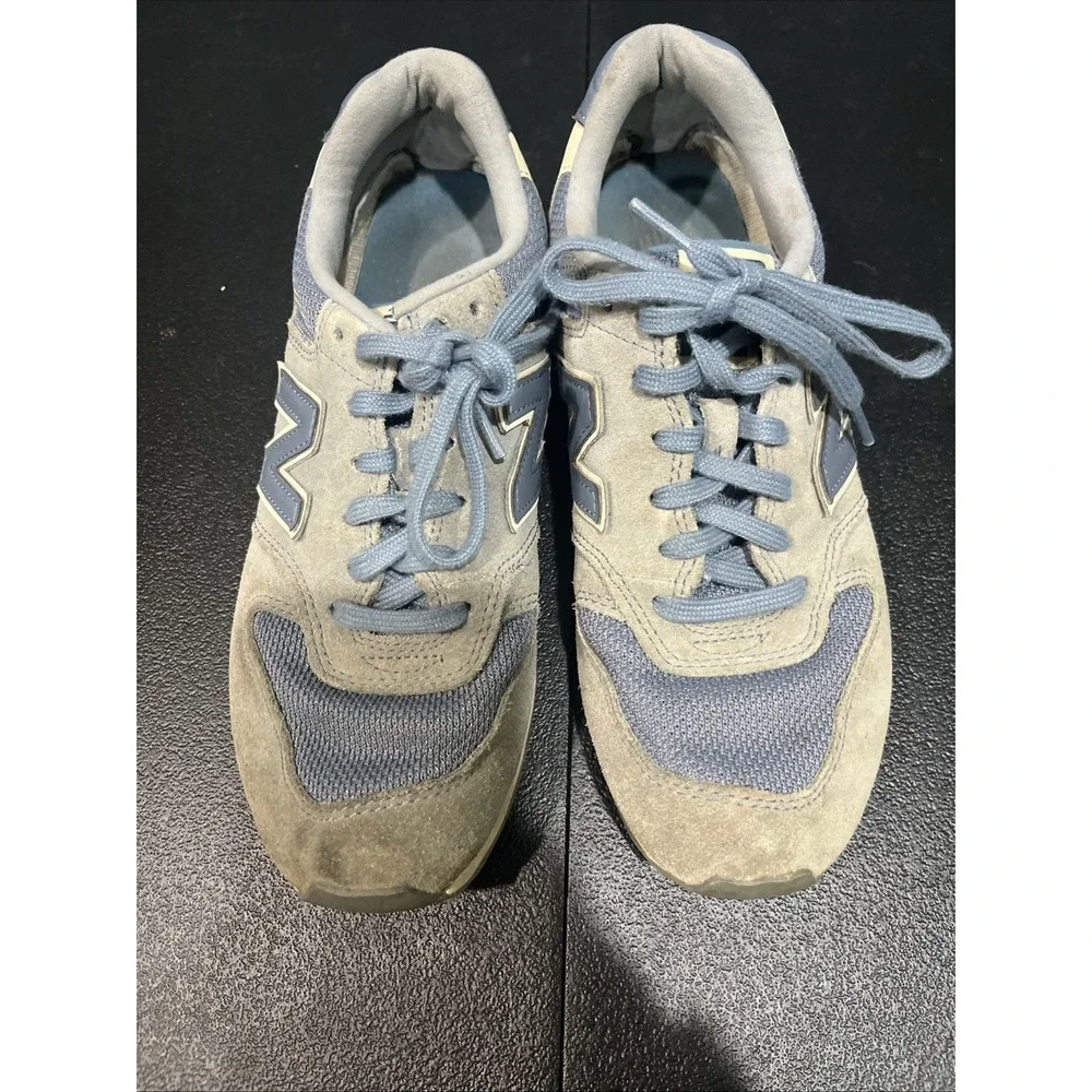 New Balance 696 Womens 7.5 Gray Blue Suede Mesh Sneakers Retro Dad Shoe Gorpcore
